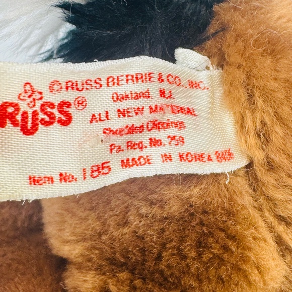 Russ Berrie &Co Reggie Brown RACCOON Small Mini Plush Stuffed Animal 5” VTG - Picture 5 of 8